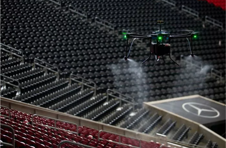 Desinfecção por drones limpará estádio de Atlanta entre os eventos