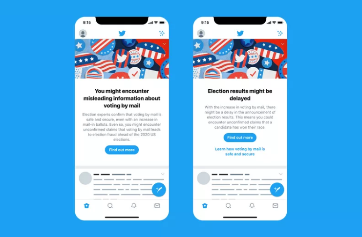 Twitter está adicionando um banner anti-desinformação antes da eleição