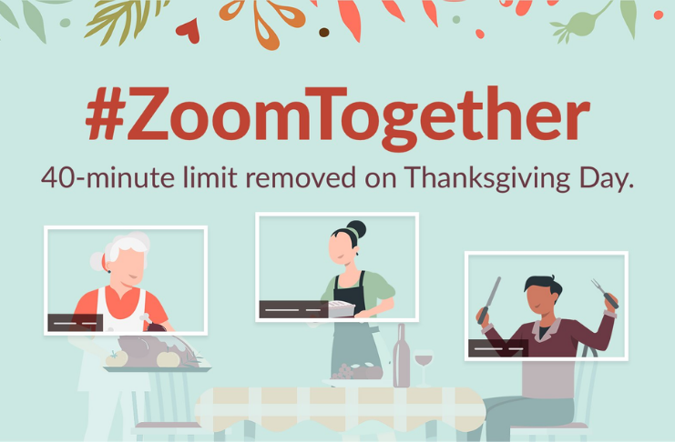 Zoom vai aumentar limite de tempo de reuniões no Dia de Ação de Graças
