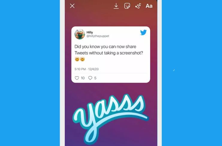 Agora você pode adicionar tweets aos seus snaps