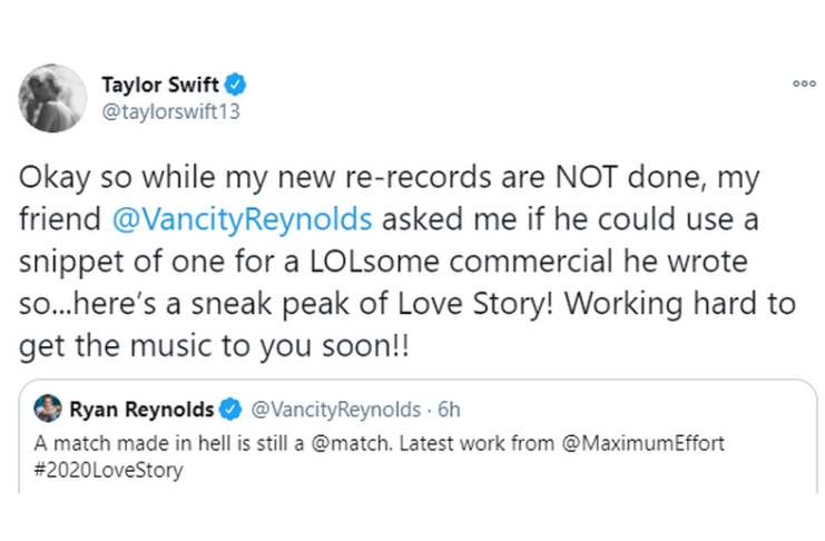 Taylor Swift estreia pedaço de regravação do hit Love Story