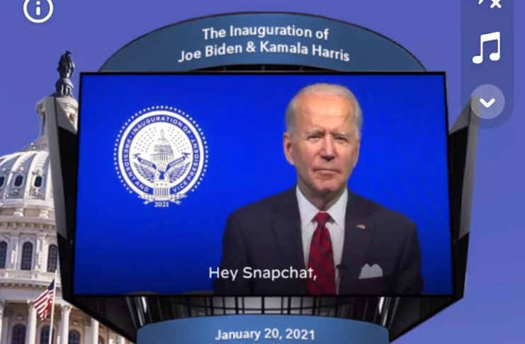 Biden planeja filtro de Snapchat e evento ao vivo para seu evento de posse